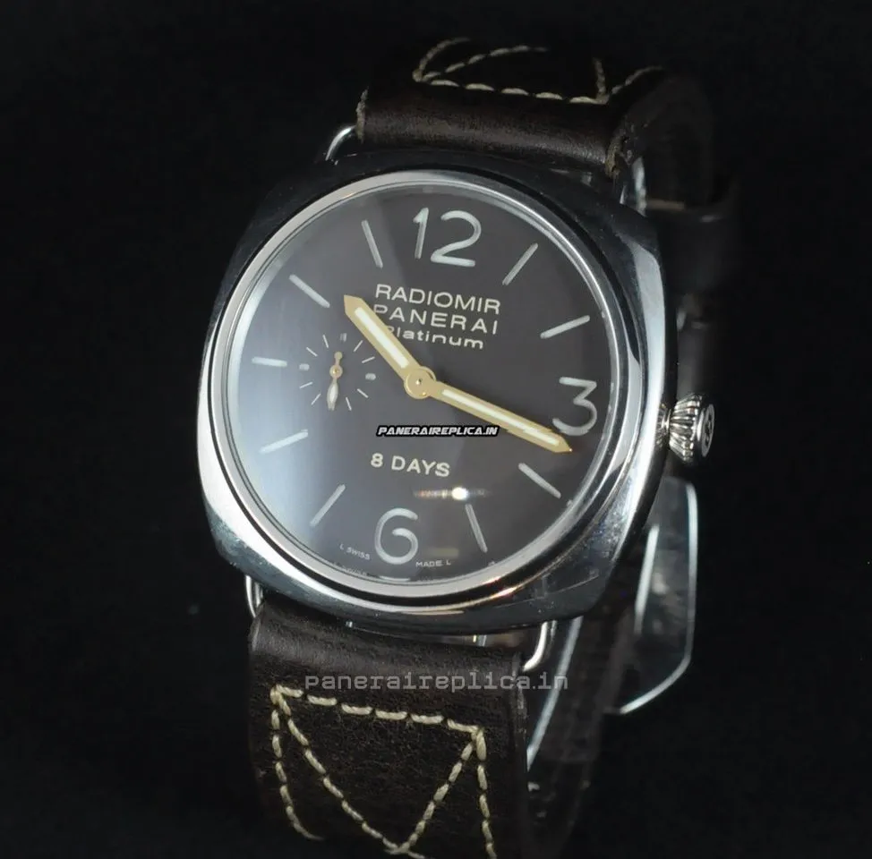 Alternative view of Durable Knockoff Panerai Radiomir Black Seal 45mm Platinum Case Mens/unisex Manual Winding Watch