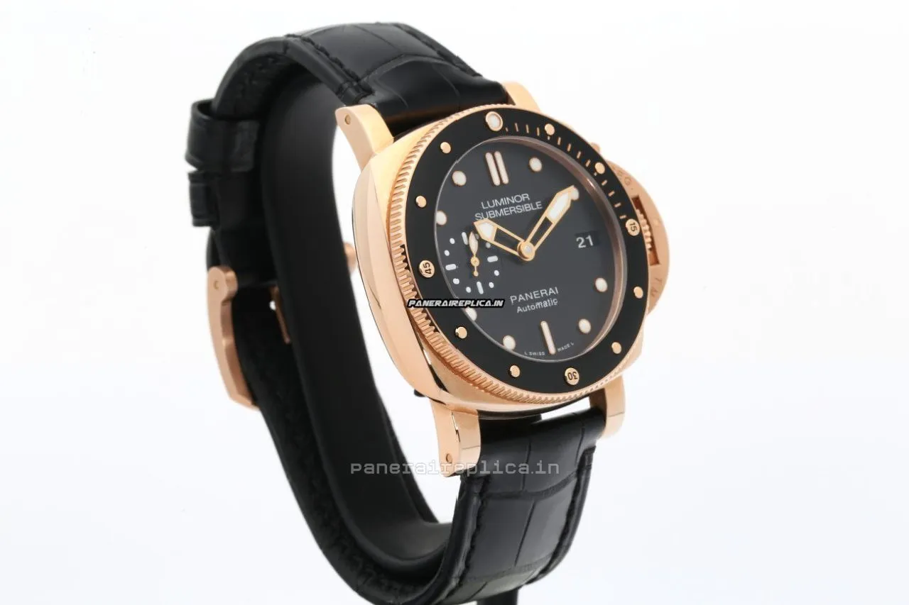 Alternative view of Fabulous Replica Panerai Luminor Submersible 42mm Rose Gold Case Mens/unisex Automatic Watch