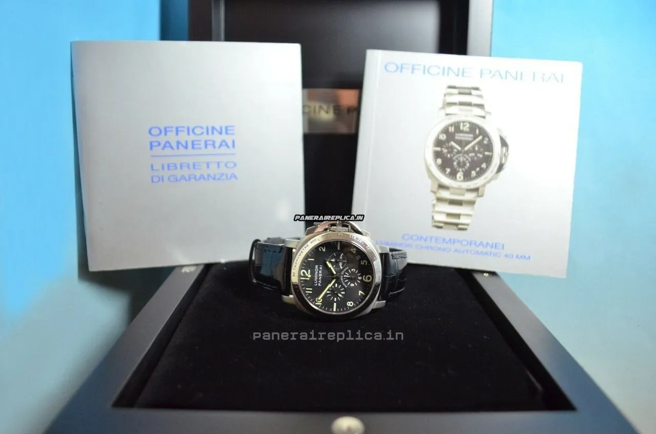 Alternative view of Attractive Fake Panerai Luminor Chrono 40mm Titanium Case Mens/unisex Automatic Watch