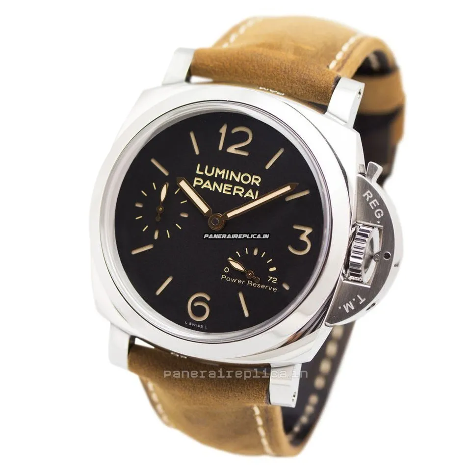 Alternative view of Superb Replica Panerai Luminor 1950 47mm Steel Case Mens/unisex Manual Winding Watch