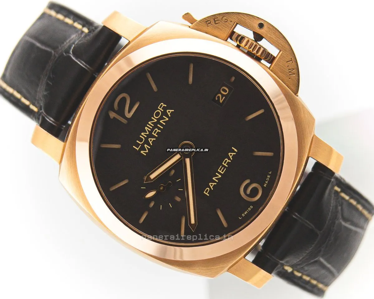 High-end Copy Panerai Luminor Marina 42mm Rose Gold Case Mens/unisex Automatic Watch