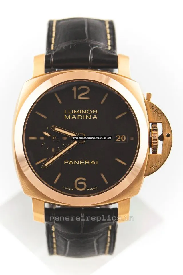 Alternative view of High-end Copy Panerai Luminor Marina 42mm Rose Gold Case Mens/unisex Automatic Watch