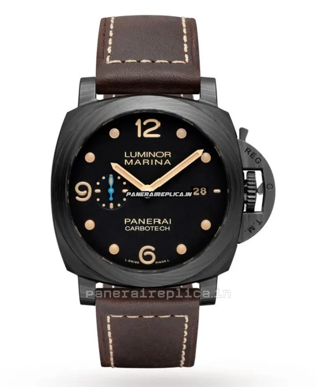 Beautiful Fake Panerai Luminor Marina 44mm Carbon Case Automatic Watch