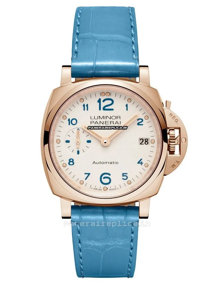 Lovely Replica Panerai Luminor Due 38mm Rose Gold Case Automatic Watch