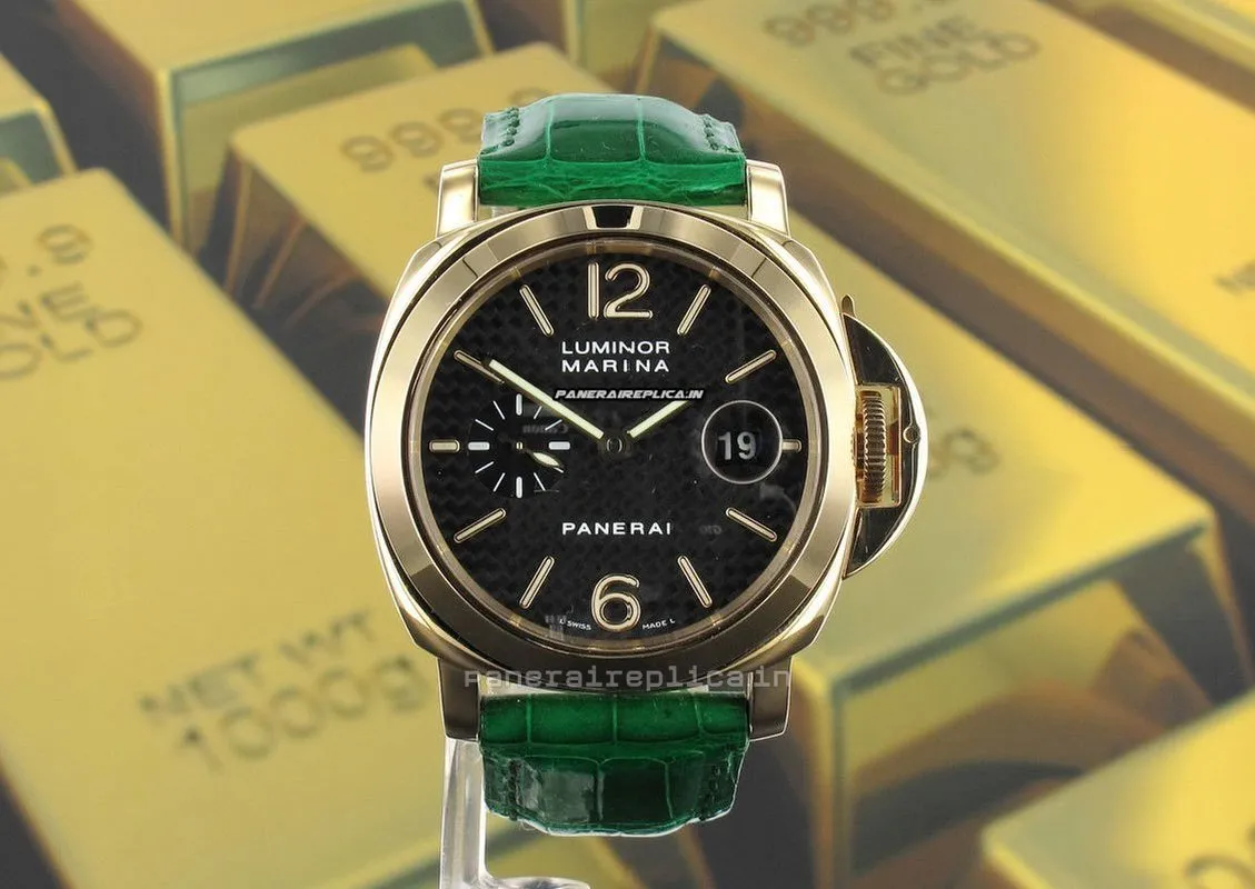Affordable Copy Panerai Luminor Marina 44mm Yellow Gold Case Automatic Watch