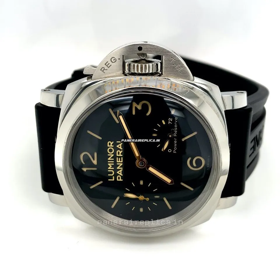 Alternative view of Cool Knockoff Panerai Luminor 1950 47mm Steel Case Mens/unisex Manual Winding Watch