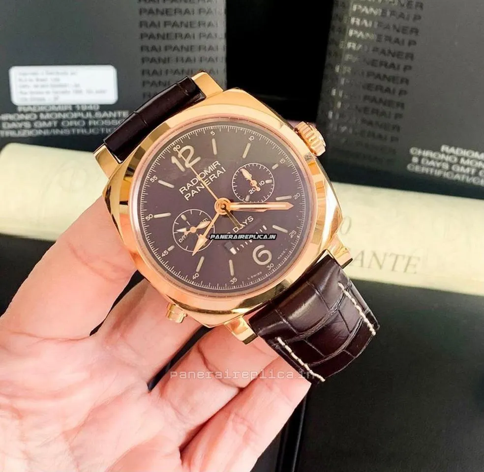 Fantastic Imitation Panerai Special Editions 45mm Rose Gold Case Mens/unisex Manual Winding Watch