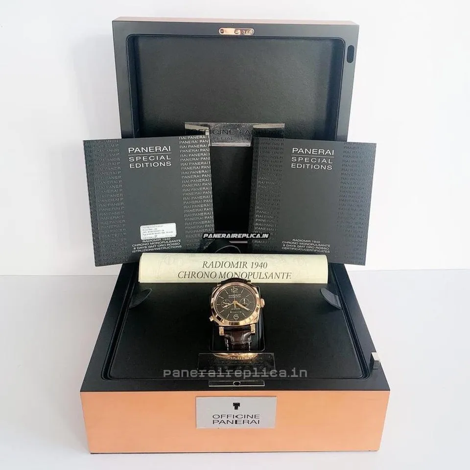 Alternative view of Fantastic Imitation Panerai Special Editions 45mm Rose Gold Case Mens/unisex Manual Winding Watch