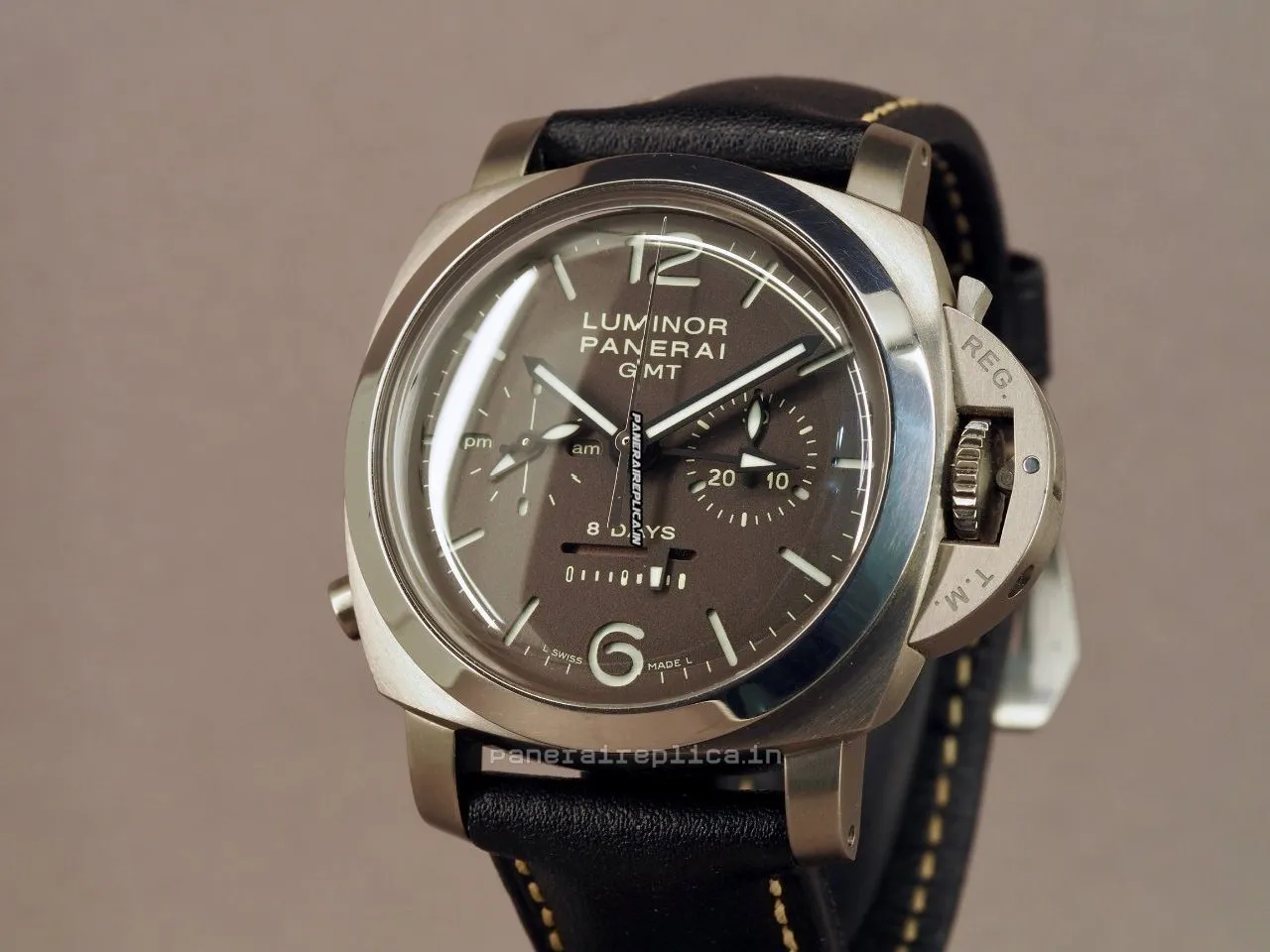 Alternative view of Wholesale Knockoff Panerai Luminor 1950 44mm Titanium Case Mens/unisex Manual Winding Watch