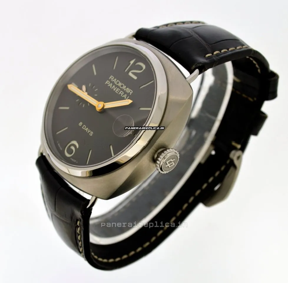 Alternative view of Remarkable Replicas Panerai Radiomir 8 Days Gmt 45mm Titanium Case Watch