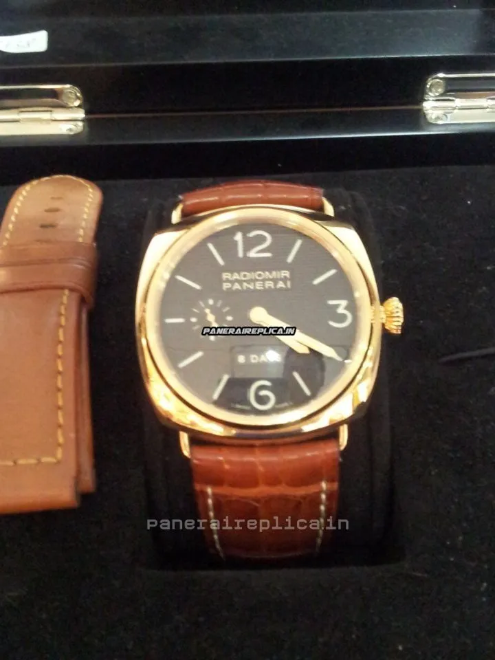 Excellent Copies Panerai Radiomir 8 Days Gmt 45mm Yellow Gold Case Mens/unisex Automatic Watch
