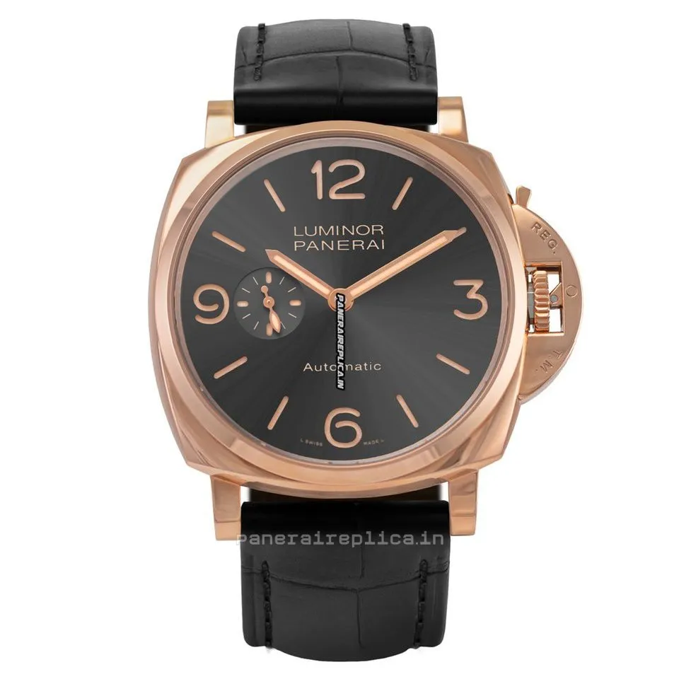 Terrific Knockoff Panerai Luminor Due 45mm Red Gold Case Mens/unisex Automatic Watch