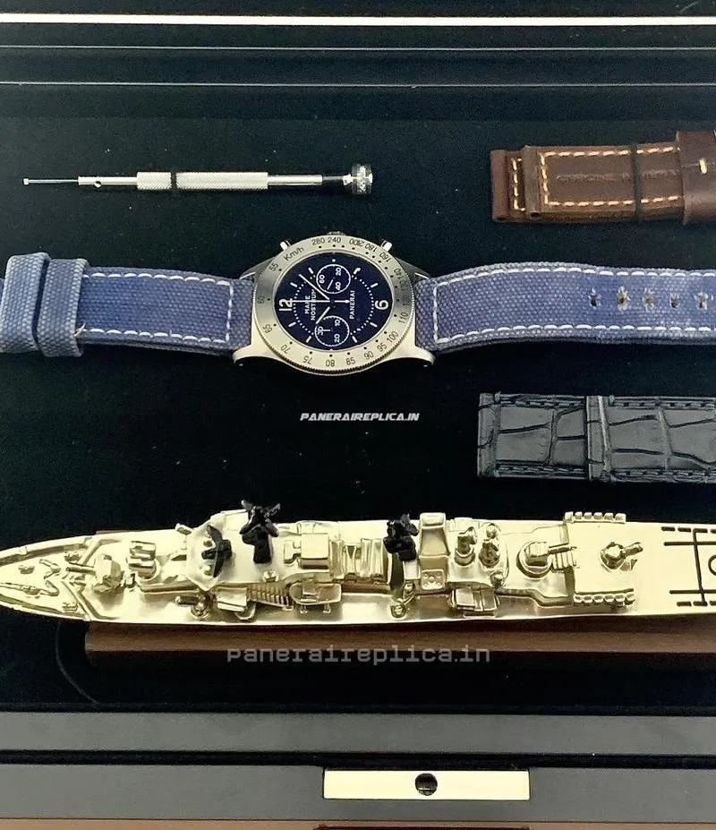 Alternative view of Perfect Fake Panerai Mare Nostrum 42mm Steel Case Manual Winding Watch
