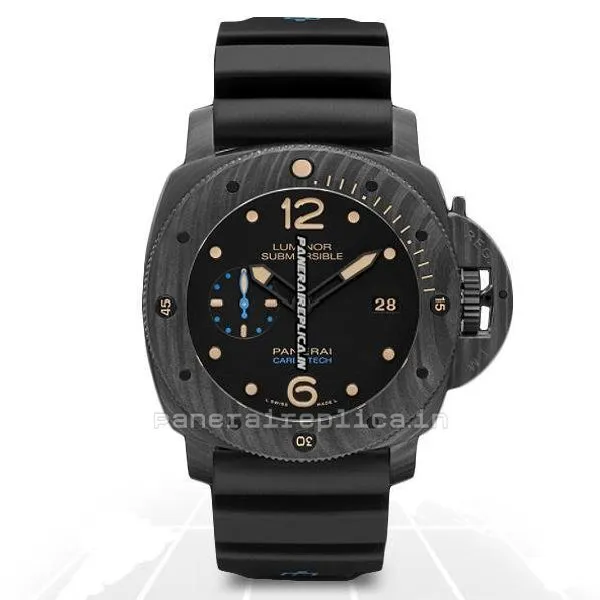 Swiss Fake Panerai Luminor Submersible 47mm Carbon Case Automatic Watch
