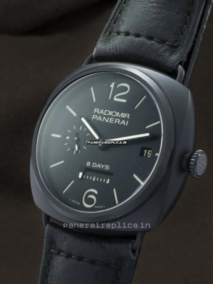 Alternative view of Unique Replica Panerai Radiomir 8 Days Gmt 45mm Ceramic Case Manual Winding Watch