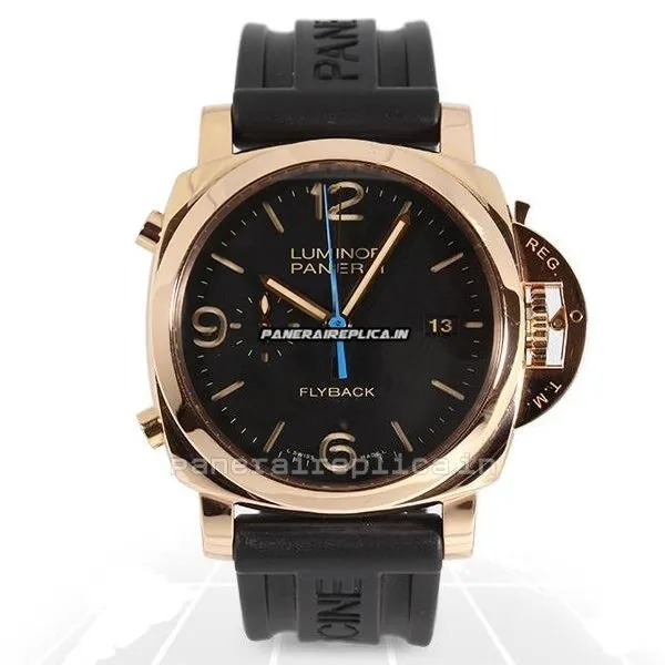 Alternative view of Marvellous Fakes Panerai Luminor 1950 44mm Rose Gold Case Automatic Watch
