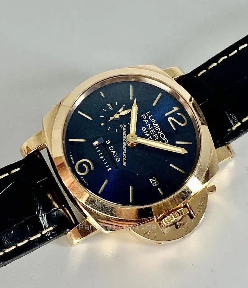 Alternative view of Fine Replica Panerai Luminor 1950 44mm Rose Gold Case Automatic Watch