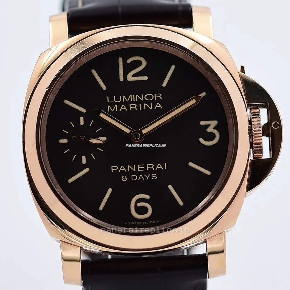 Terrific Replicas Panerai Luminor Marina 44mm Rose Gold Case Mens/unisex Manual Winding Watch